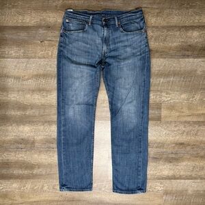 Levis 505 Regular Fit 34x32 Men's Blue Jeans Y2K Denim Blank Red Tab Medium Wash